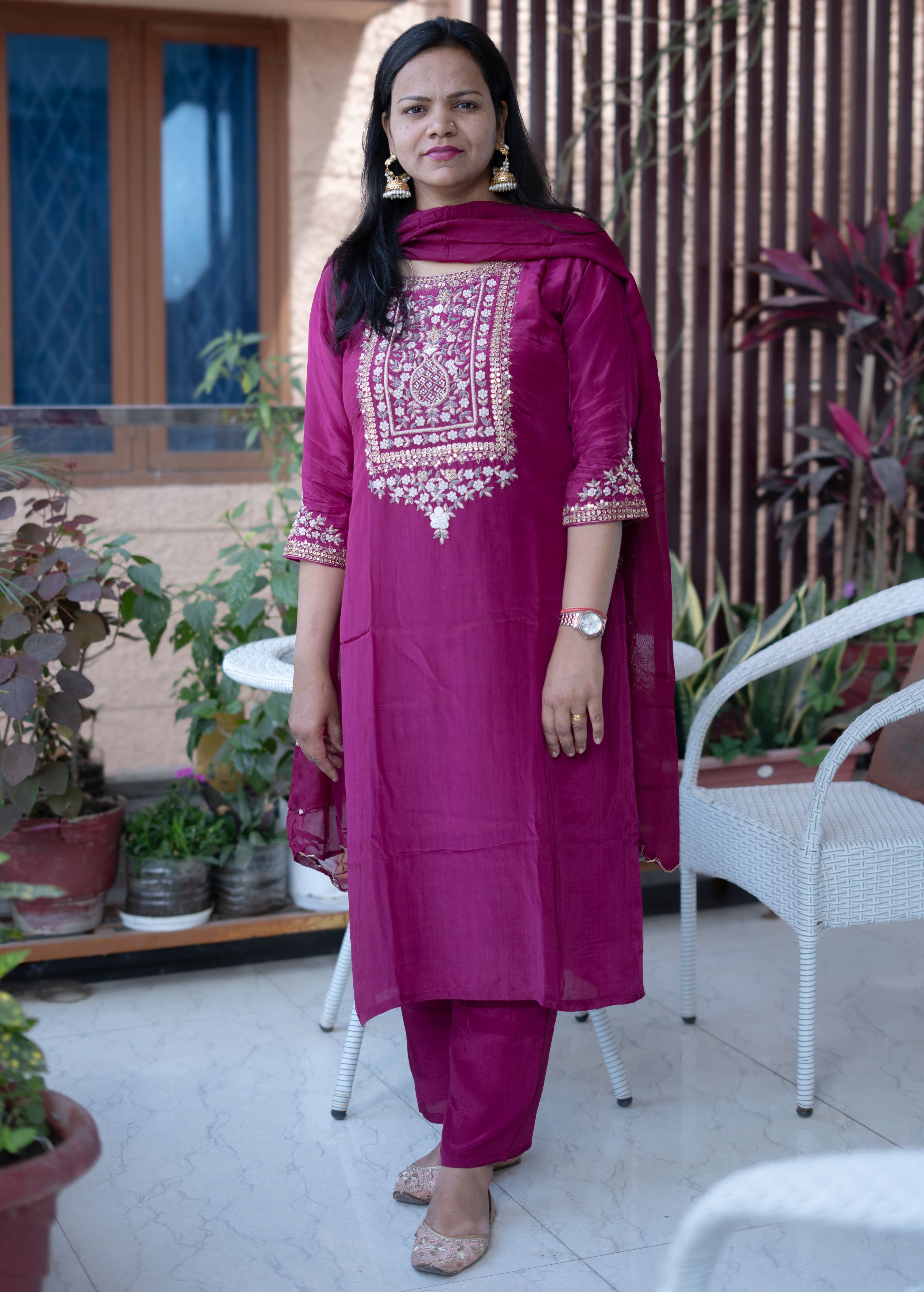 3-piece Straight Kurta Pant Dupatta Set