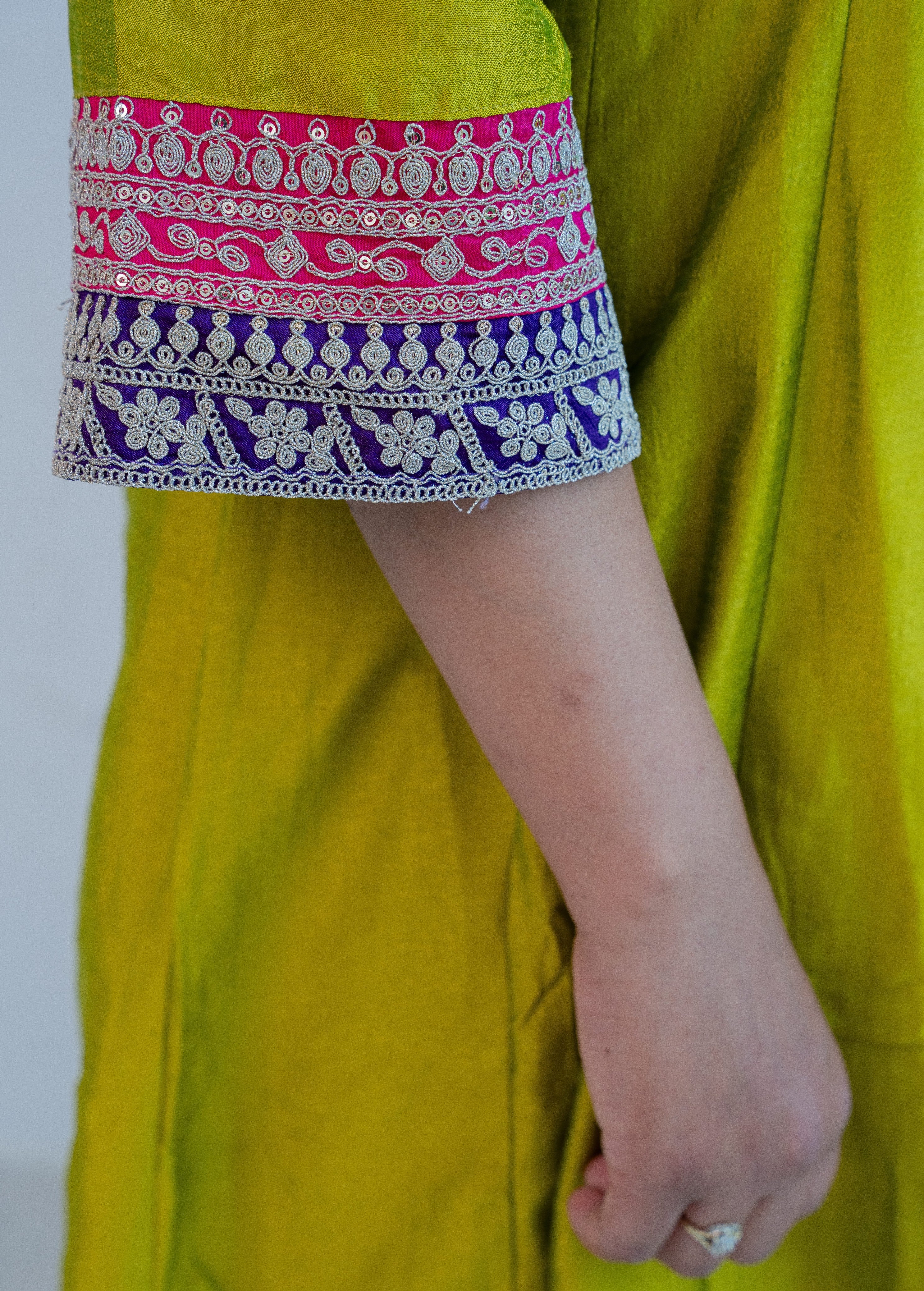 MEHENDI GREEN ANARKALI WITH HEAVY  ZARI WORK