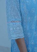 POWDER BLUE Mul Cotton Chikankari Suit Set
