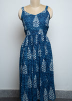 DABU NOODLE GOWN WITH AJRAKH NATURAL SHORT JACKET
