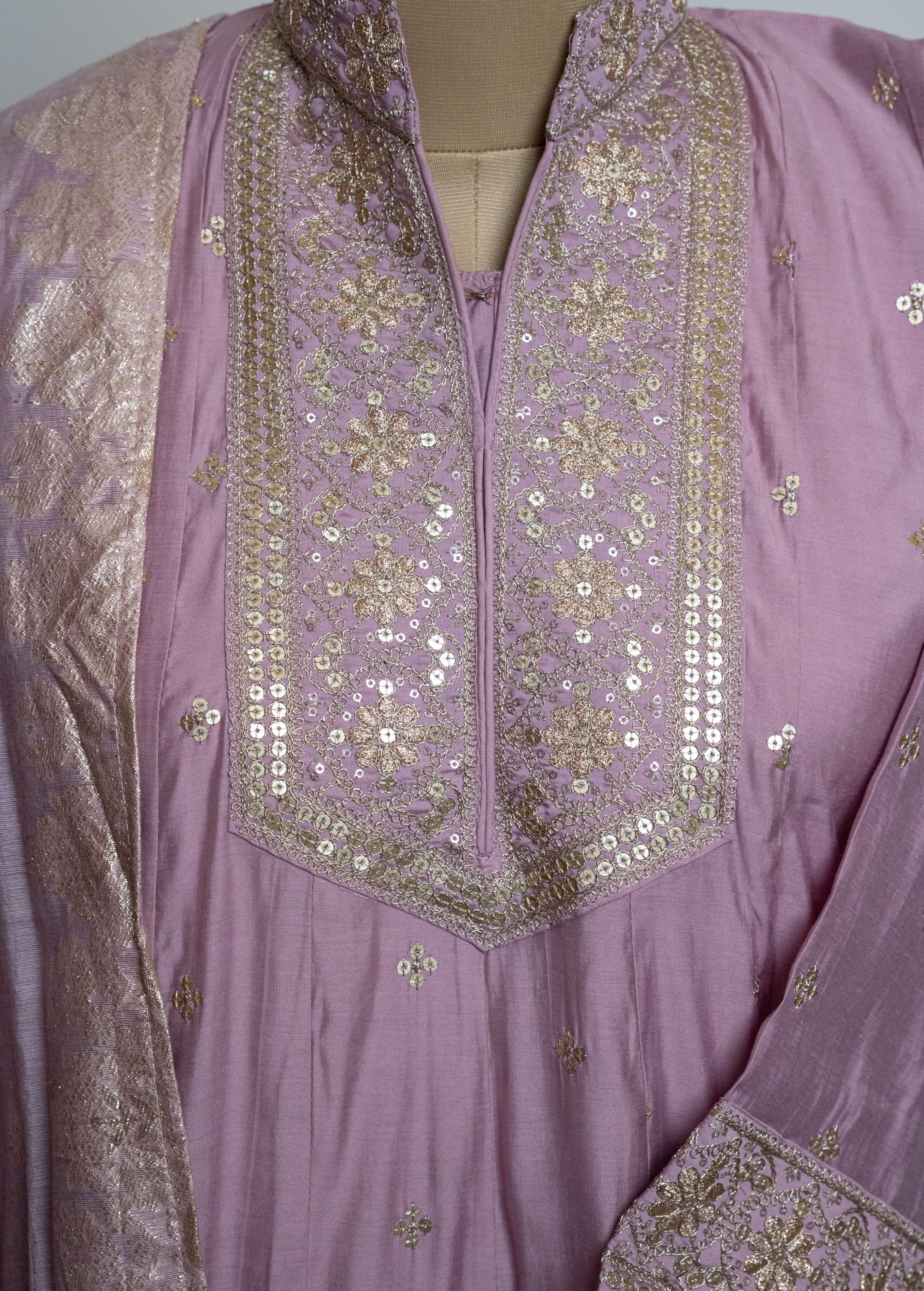 LAVENDER HEAVY ZARI EMBROIDERED ANARKALI