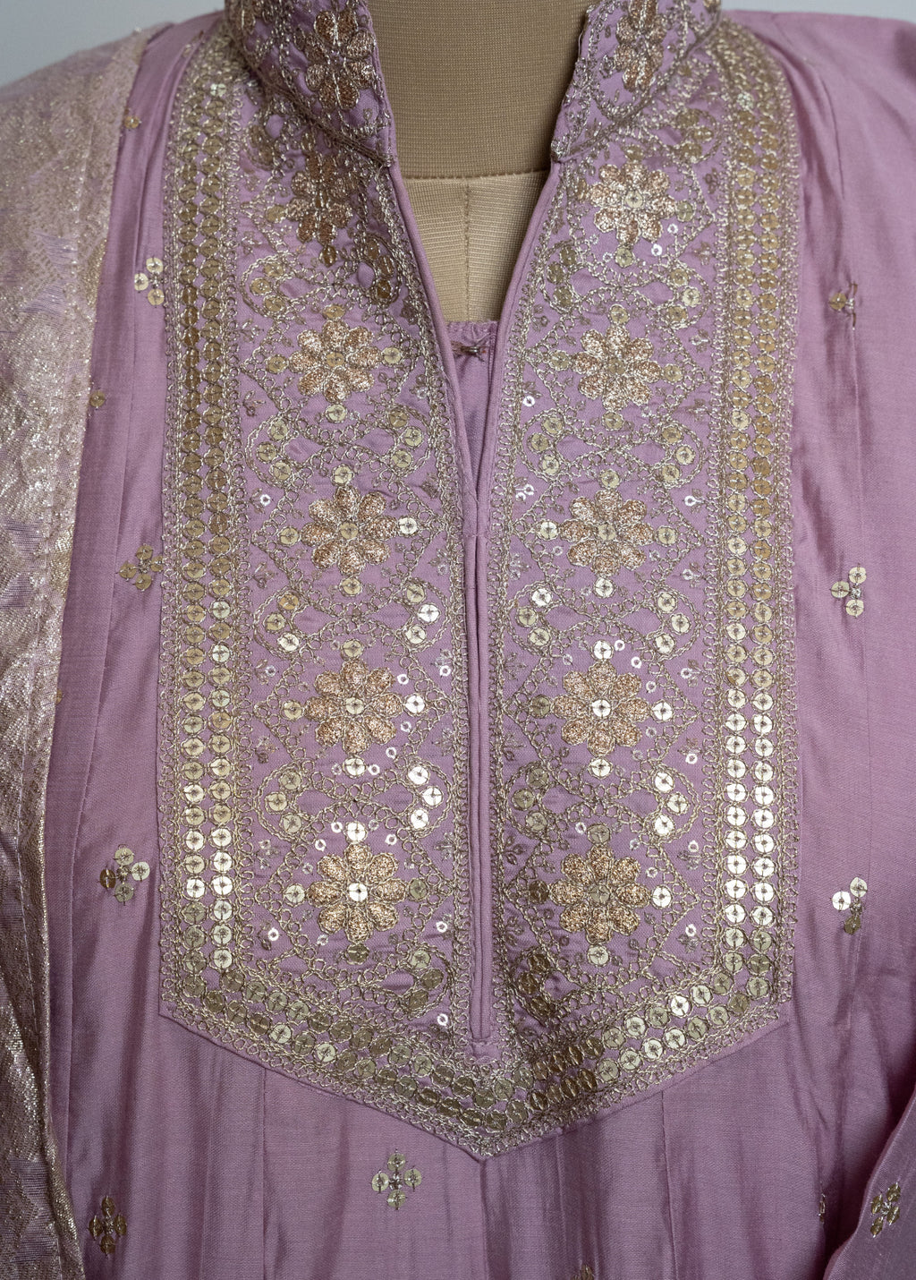 LAVENDER HEAVY ZARI EMBROIDERED ANARKALI