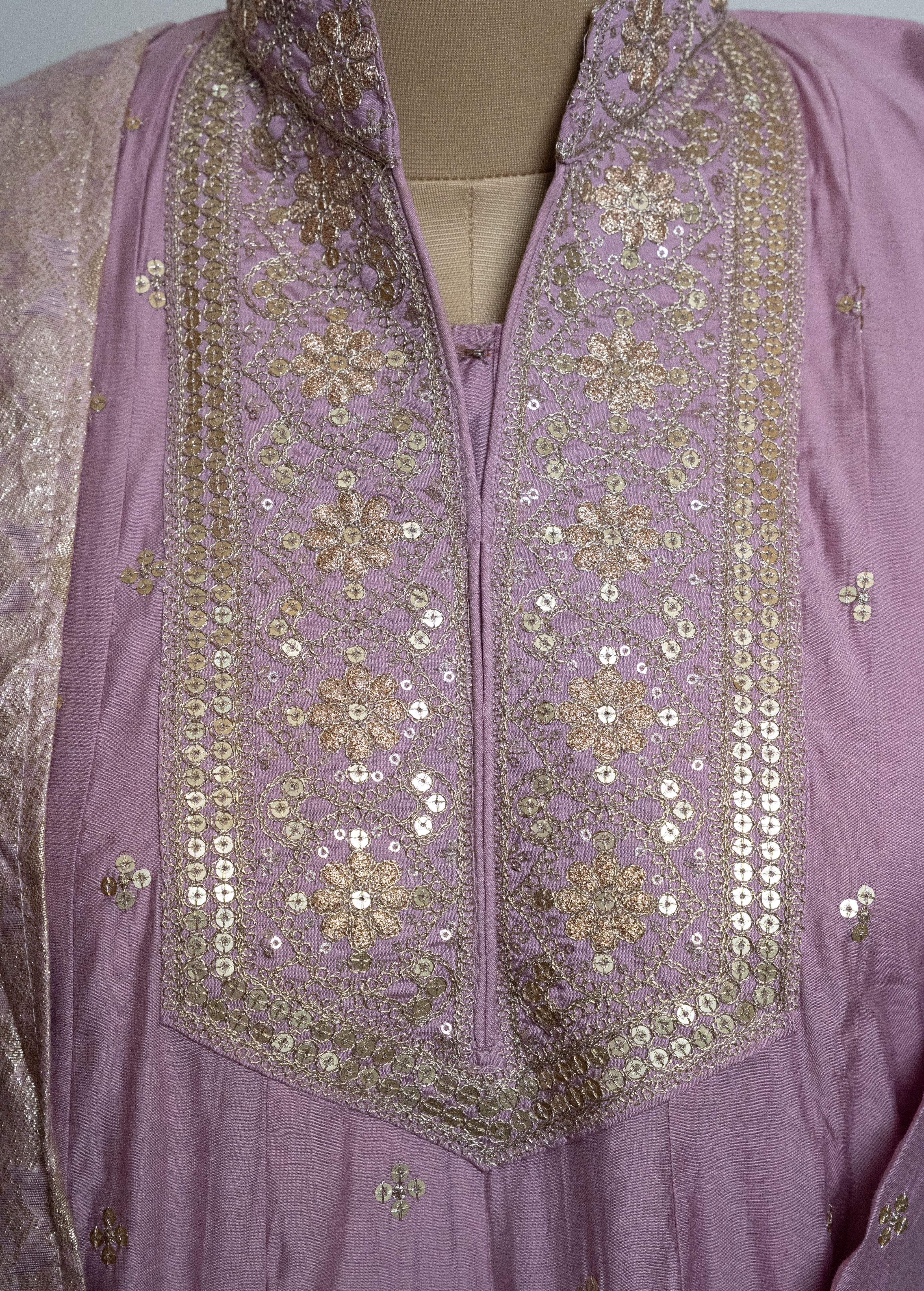 LAVENDER HEAVY ZARI EMBROIDERED ANARKALI