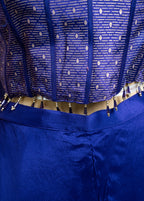 COBALT PURPLE BROCADE EMBELLISHED TOP WITH PLAZZO SET