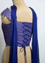 COBALT PURPLE BROCADE EMBELLISHED TOP WITH PLAZZO SET