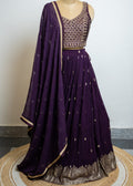 ROYAL DEEP PURPLE EMBROIDERED  LEHENGA SET