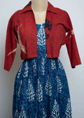 DABU NOODLE GOWN WITH AJRAKH NATURAL SHORT JACKET